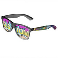 Silver Logo Lenses Custom Printed Lenses Retro Sunglasses - Full-Color Full-Arm Printed